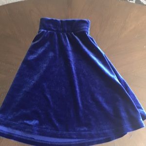 Blue velvet skater skirt